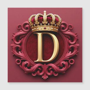 Carte Magnétique Grand Monogramme D sur Velours Rouge