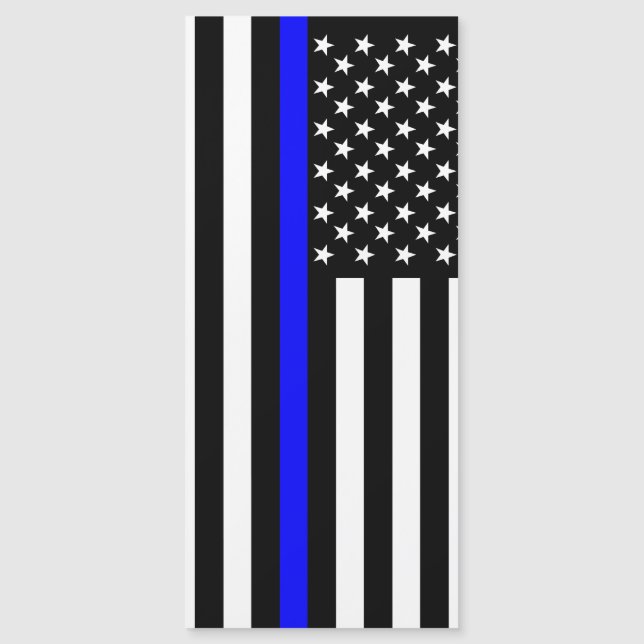 Carte Magnétique Graphique de la ligne bleue mince sur un drapeau a (Devant)