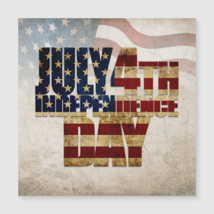 Carte Magnétique Graphisme Grunge USA 4 juillet Indépendance