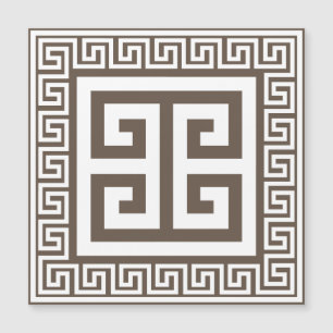 Carte magnétique grecque Motif blanc et Brown