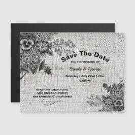 Carte Magnétique Gris Magnétique/Noir Fleurs Artistiques Enregistre