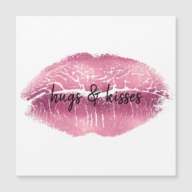 Carte Magnétique Guillemets personnalisés rose Lips (Devant)
