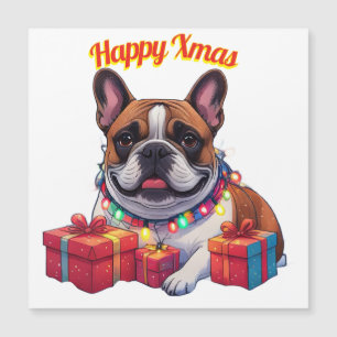 Carte Magnétique Guirlande lumineuse Bouledogue français Bulldog fr