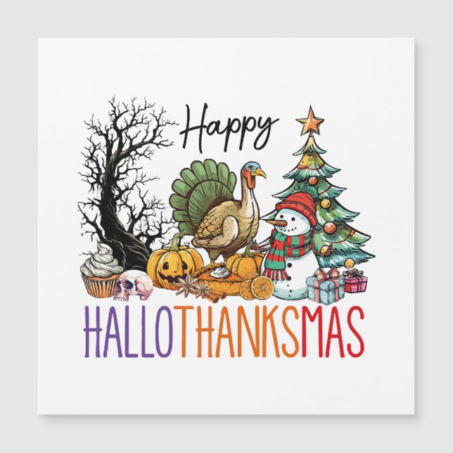 Carte Magnétique Hallothanksmas Clipart (Devant)