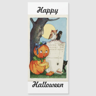 Carte Magnétique Halloween heureux vintage