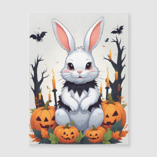 Carte Magnétique Halloween lapin mignon adorable drôle animal magiq