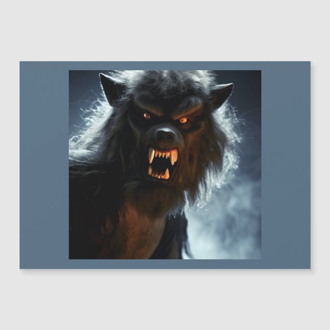 Carte Magnétique Halloween - Loup-garou 1 (Devant)