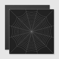 Carte magnétique Halloween toile d'araignée grise