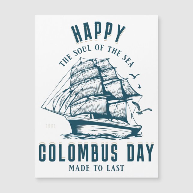 Carte Magnétique happy columbus day (Devant)