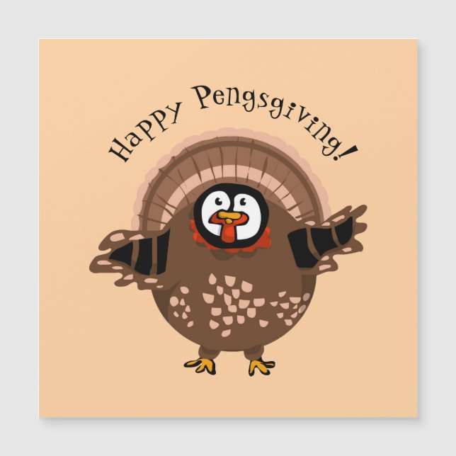 Carte Magnétique Happy PengsGiving Turkey (Devant)