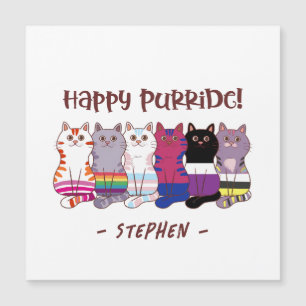 Carte Magnétique Happy Purride - LGBTQ Pride Cats