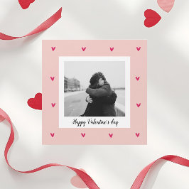 Carte Magnétique Heureuse Sainte-Valentin | Coeur rose et rouge | C