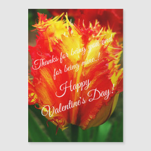 Carte Magnétique Heureuse Sainte-Valentin de tulipe rouge jaune