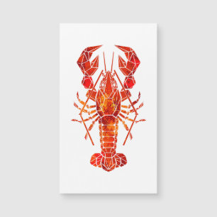 Carte Magnétique Homard polygonal rouge