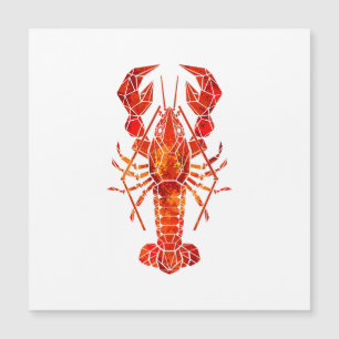 Carte Magnétique Homard polygonal rouge