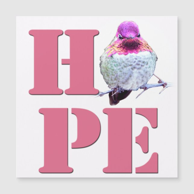 Carte Magnétique HOPE Rose Anna's Hummingbird Photo magnétique (Devant)