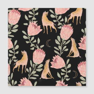 Carte Magnétique Hyena & Protea : Motif Vintage foncé