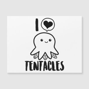 Carte Magnétique I Love Tentacles T-shirt Cute Octopus Tee