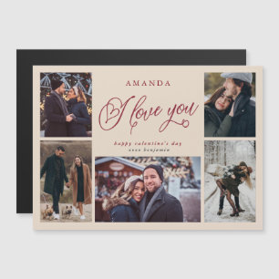 Carte Magnétique I Love You Photo Collage Saint Valentin
