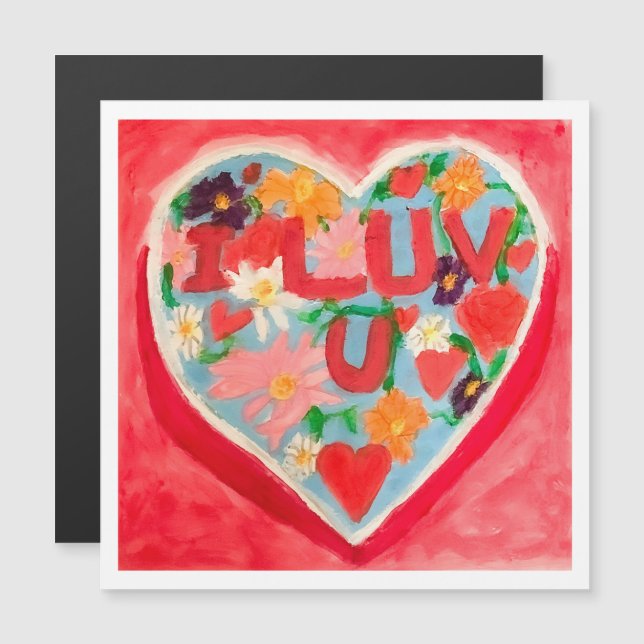 Carte Magnétique I Luv U (Devant / Derrière)