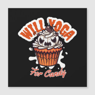 Carte Magnétique Idée de Cupcake Halloween pour le Yoga des Mamans