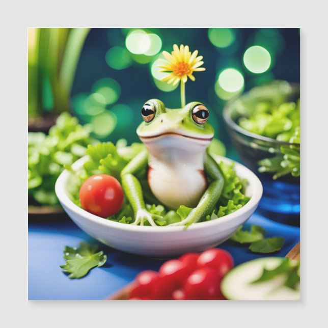 Carte Magnétique Il Y A Une Grenouille Dans Ma Salade (Devant)