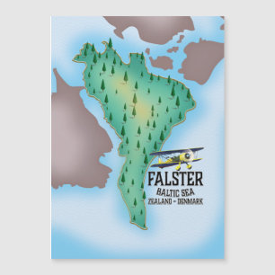 Carte Magnétique Île de Falster Danemark affiche de voyage.