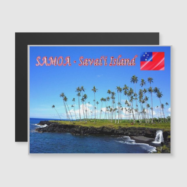 Carte Magnétique Île de Savai'i - Samoa - (Devant / Derrière)