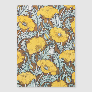 Carte Magnétique illustration d'art pavot fleur jaune