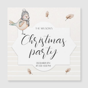 Carte Magnétique Illustration de l'aquarelle moelleuse d'hiver