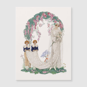 Carte Magnétique Illustration de mariage Art Nouveau – Robe de mari