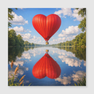 Carte Magnétique Illustration du ballon du cœur romantique