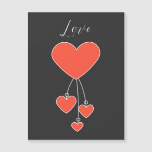 Carte Magnétique Illustration simple avec le coeur écarlate "Amour"