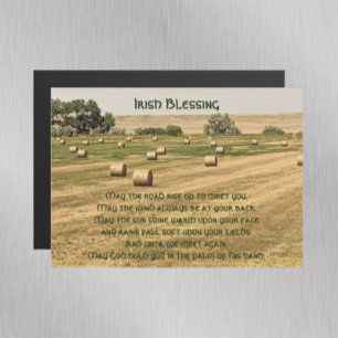 Carte Magnétique Irish Blessing Hay Bales in a Field Magnetic Card