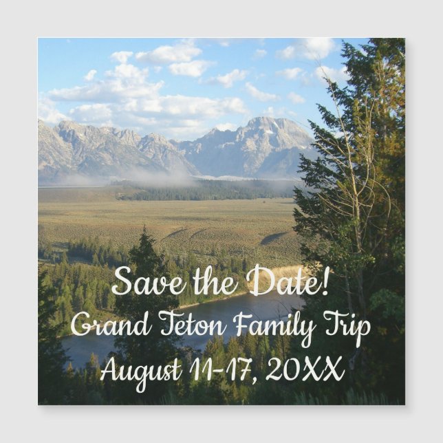Carte Magnétique Jackson Hole Mountains et River (Devant)