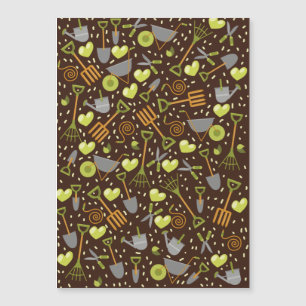 Carte Magnétique J'adore le jardinage. (version arrière - plan somb