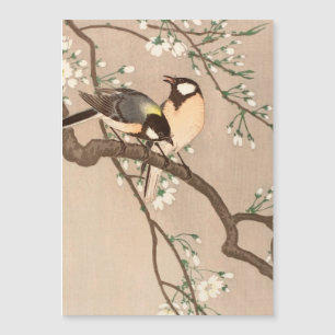 Carte Magnétique Japonais Asiatique Koson Bird Chickadee Songbird