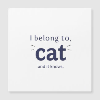 Carte Magnétique J'appartiens à mon chat