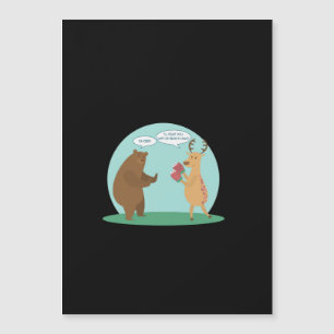 Carte Magnétique Je le ferai avec mes mains d'ours Oh cerf drôle Cr