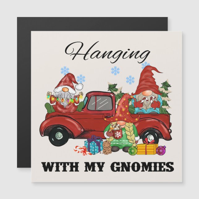 Carte Magnétique Je M'Accroche Avec Mes Gnomies (Devant / Derrière)