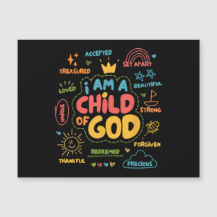 Carte Magnétique Je suis un Enfant de Dieu Rétro chrétien Jésus Foi