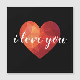 Carte Magnétique Je t'aime le coeur minimal de la Saint-Valentin
