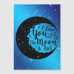 Carte Magnétique Je T'Aime Sur La Lune Et De Retour