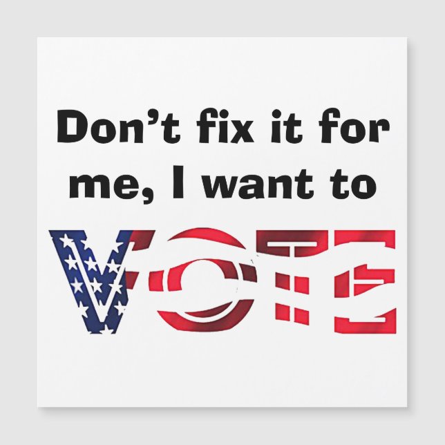 Carte Magnétique Je veux voter (Devant)