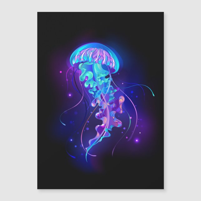 Carte Magnétique Jellyfish éclatante couleur (Devant)