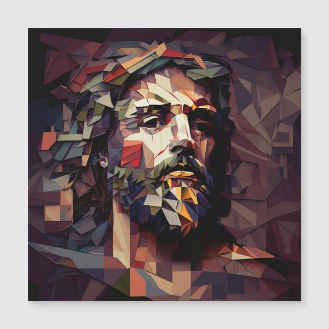 Carte Magnétique Jésus Christ cubisme (Devant)