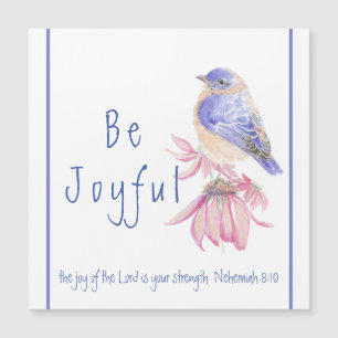 Carte Magnétique Joie d'oiseau bleu d'aquarelle du seigneur Bible