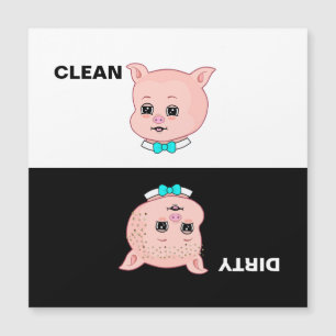 Carte Magnétique Joli Cochon Sale Propre Dessin Animé