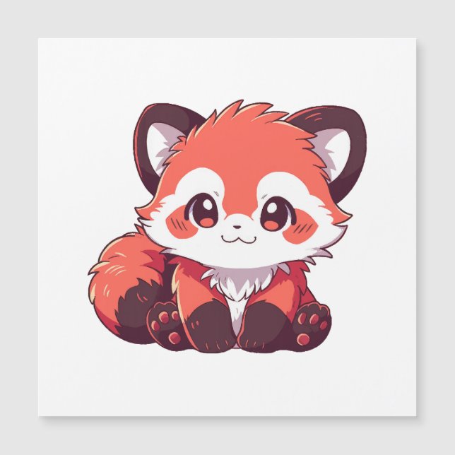 Carte Magnétique  joli panda roux (Devant)