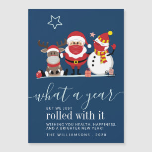 Carte Magnétique Joli Père Noël Reindeer Snowman 2020 Script de Noë